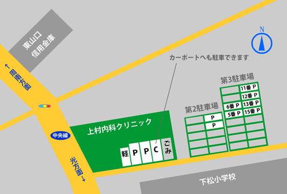 上村内科クリニック駐車場